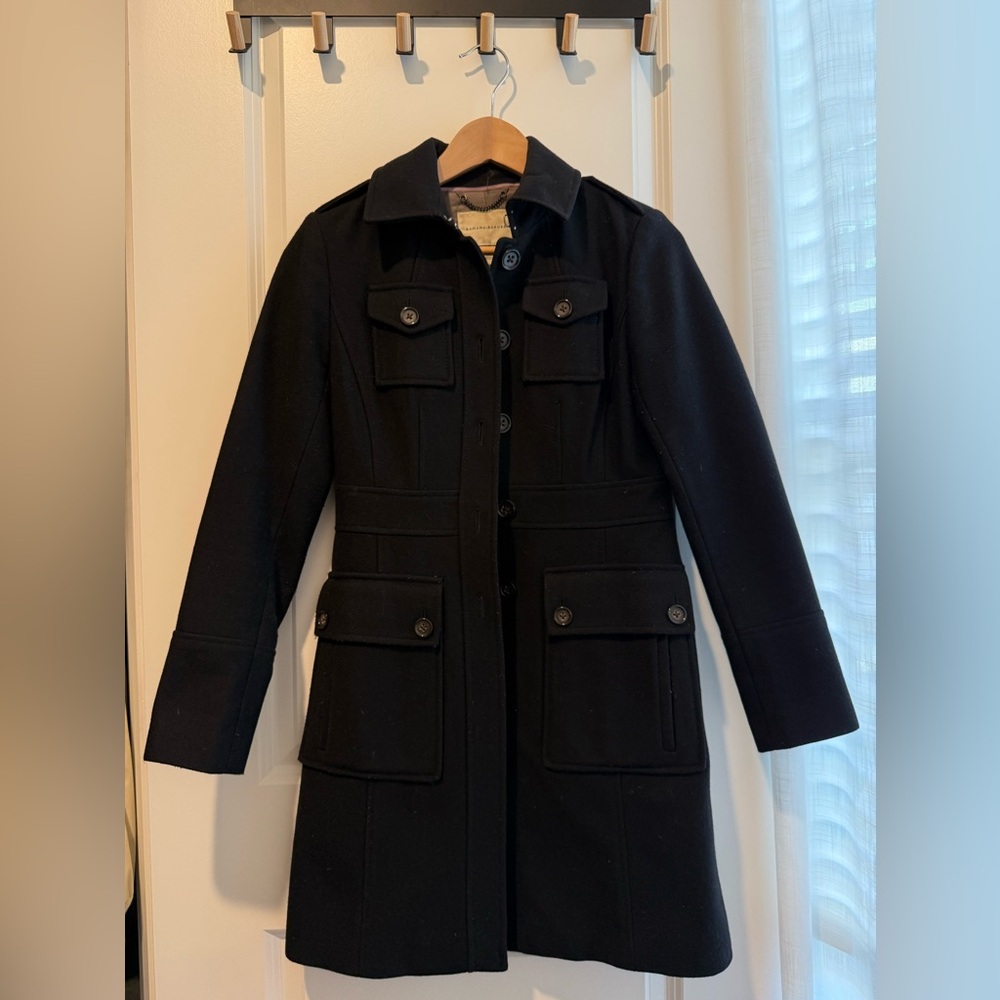 Vintage Banana Republic Black Pea Coat- XS